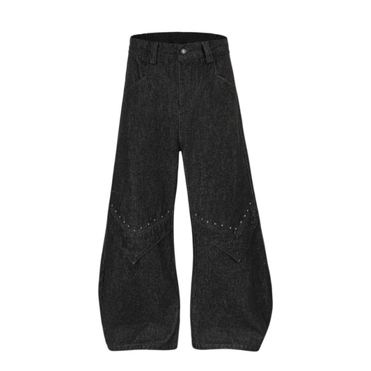 Deconstructed Rivet Scimitar Jeans - Thrashink
