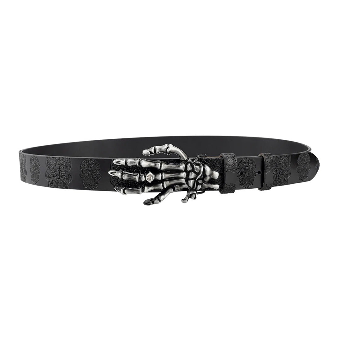 Demon Hand Bones Leather Belt - Thrashink