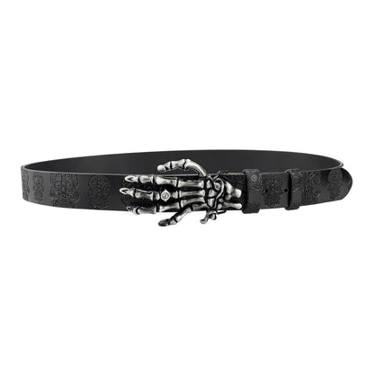 Demon Hand Bones Leather Belt - Thrashink