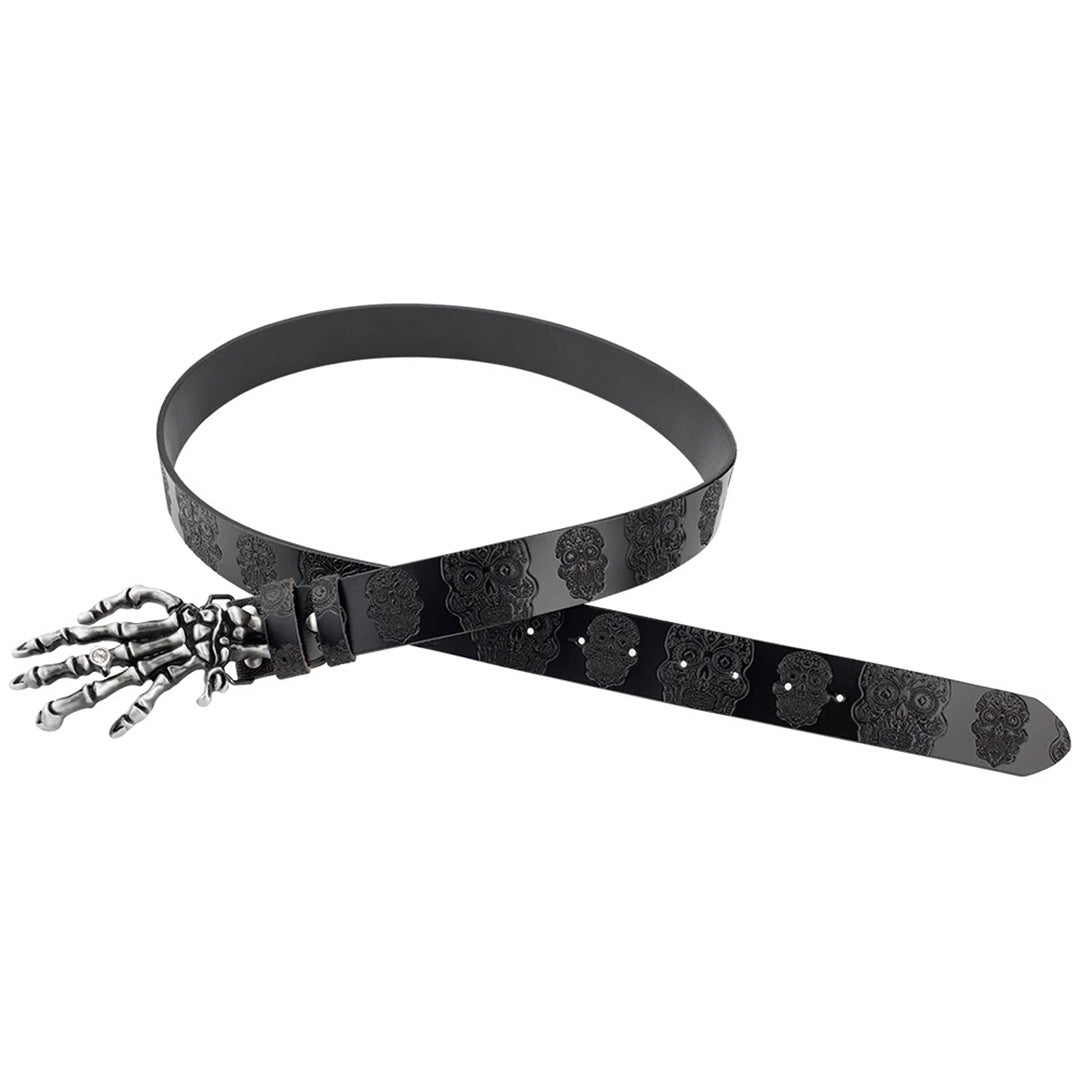 Demon Hand Bones Leather Belt - Thrashink