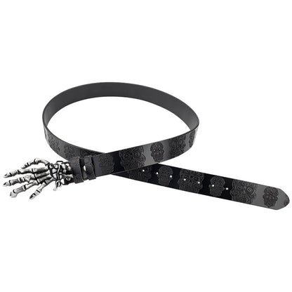 Demon Hand Bones Leather Belt - Thrashink