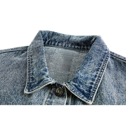 Denim Plaid Patchwork Fringed Jacket - Thrashink