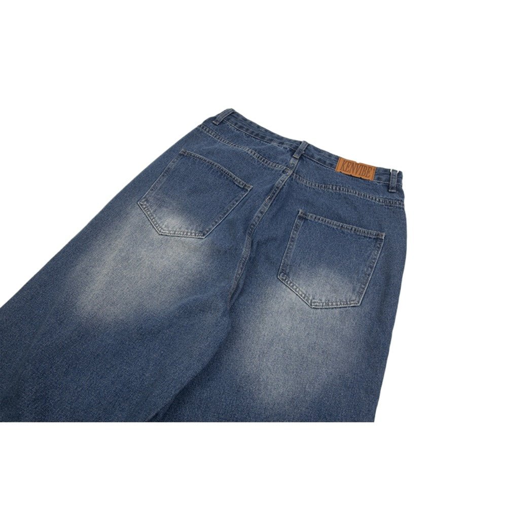 Destroyed Distressed Baggy Wide - Leg Jeans - Thrashink