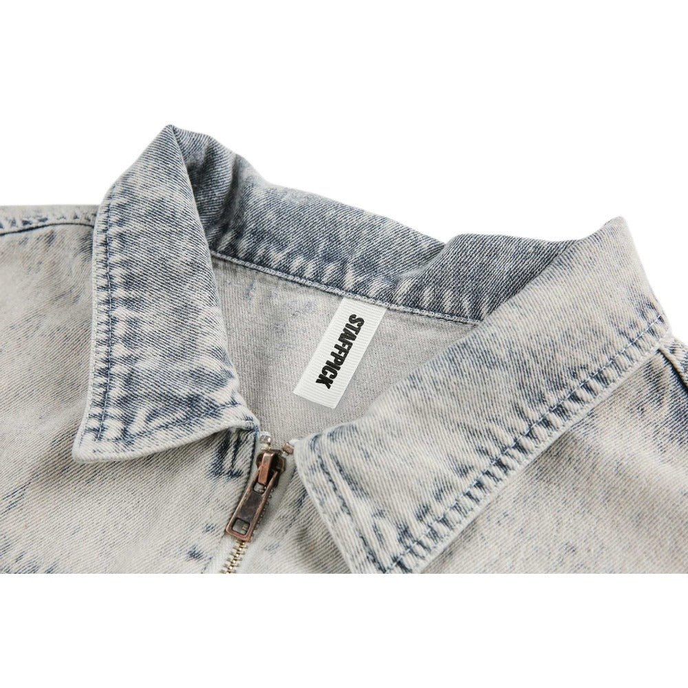 Destroyed Washed Denim Shirt - Thrashink