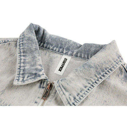Destroyed Washed Denim Shirt - Thrashink