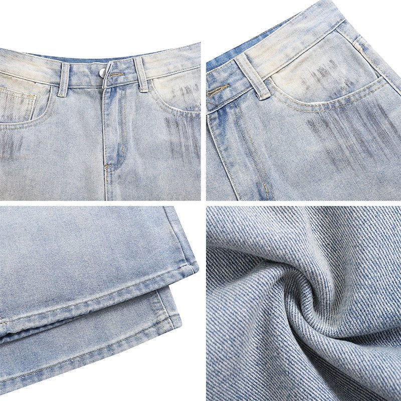 Dirty Dyed Distressed Jeans - Thrashink