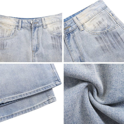 Dirty Dyed Distressed Jeans - Thrashink