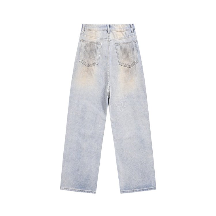 Dirty Dyed Distressed Jeans - Thrashink