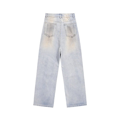 Dirty Dyed Distressed Jeans - Thrashink