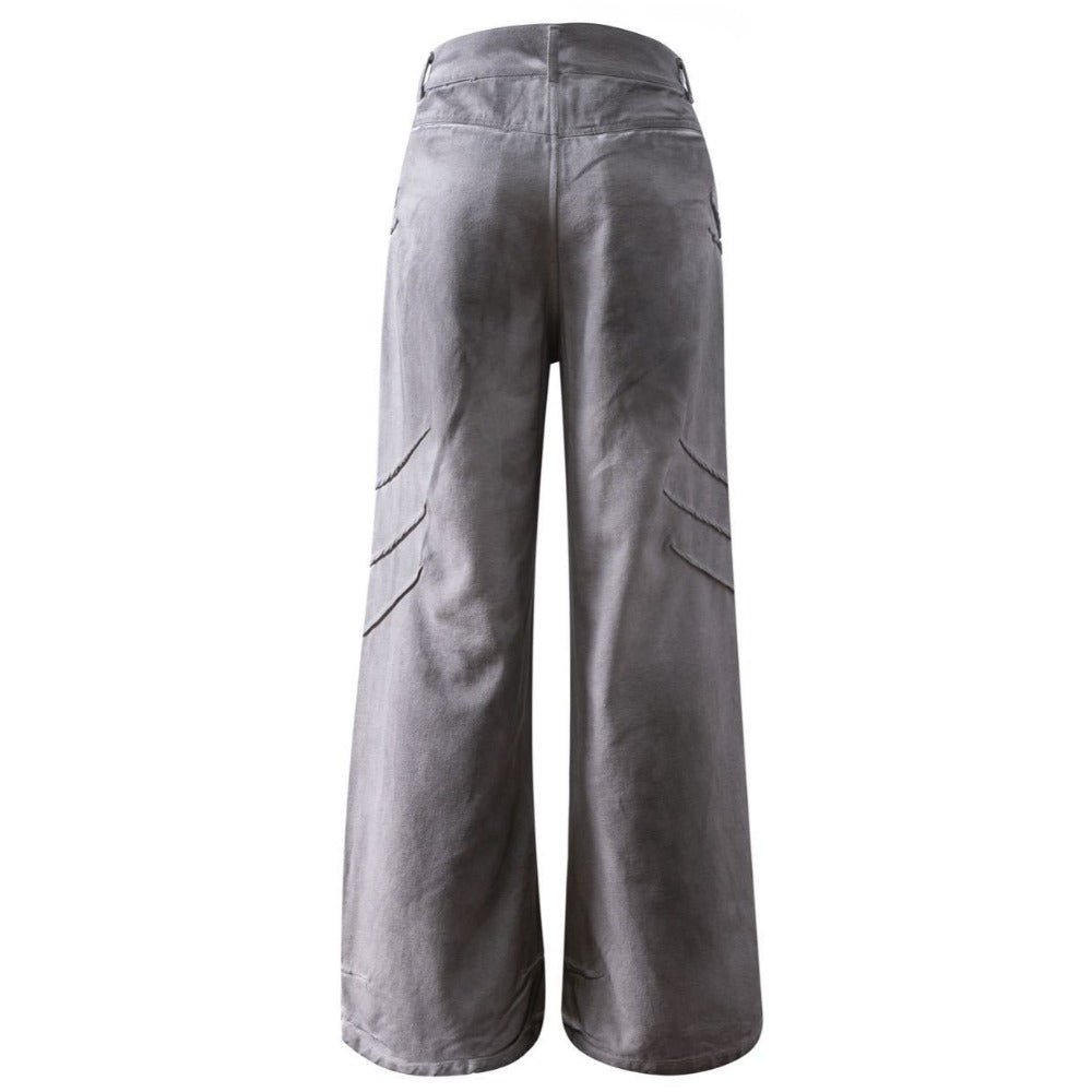 Dirty Wash Pleated Jeans - Thrashink