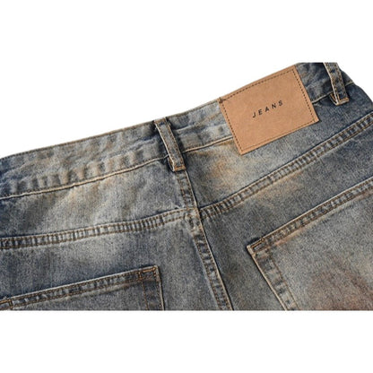 Distressed Mud Wash Baggy Jeans - Thrashink