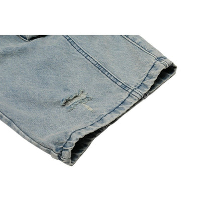 Distressed Multi - Pocket Utility Cargo Pants - Thrashink