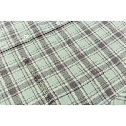 Distressed Plaid Overshirt - Thrashink