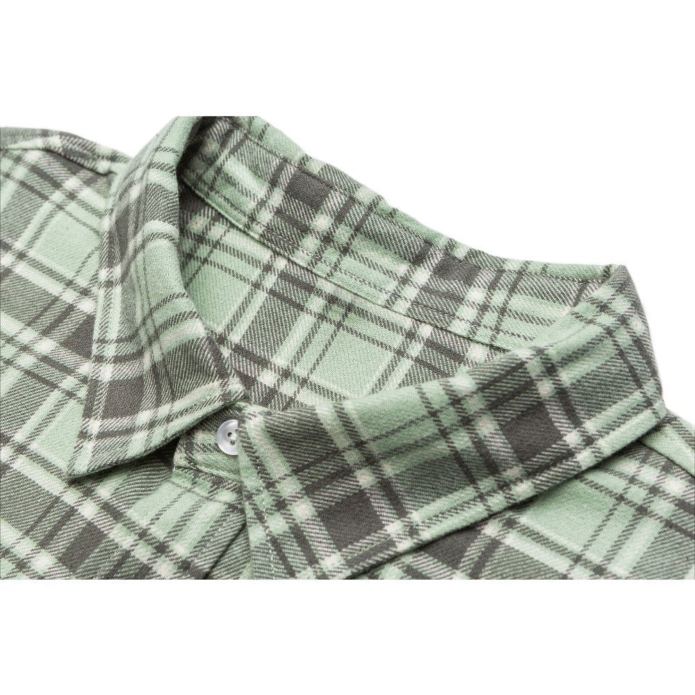 Distressed Plaid Overshirt - Thrashink