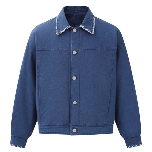 Distressed Thickened Denim Flight Jacket - Thrashink