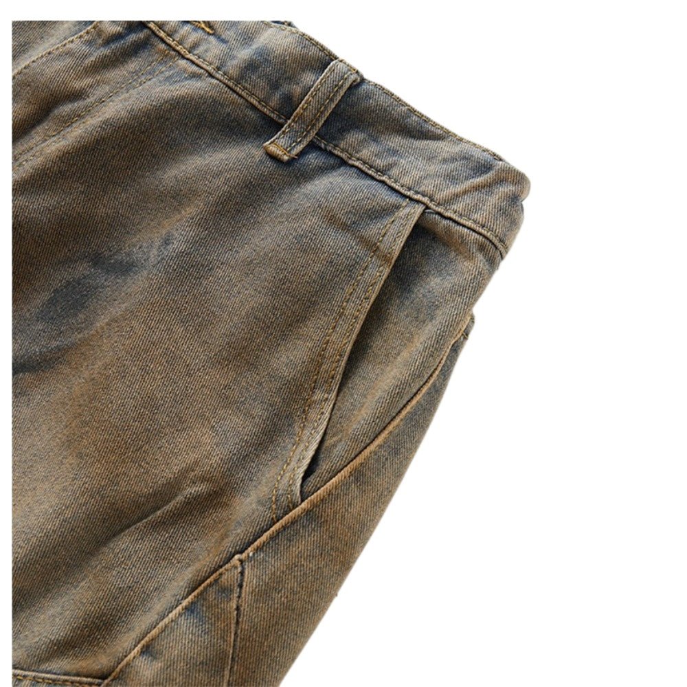 Distressed Tie - Dye Denim Capri Pants - Thrashink