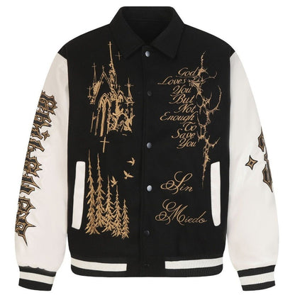 Divine Sin Series Gothic Embroidered Jacket - Thrashink