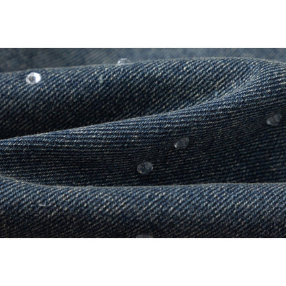 Dotty Rhinestone Denim Jacket - Thrashink