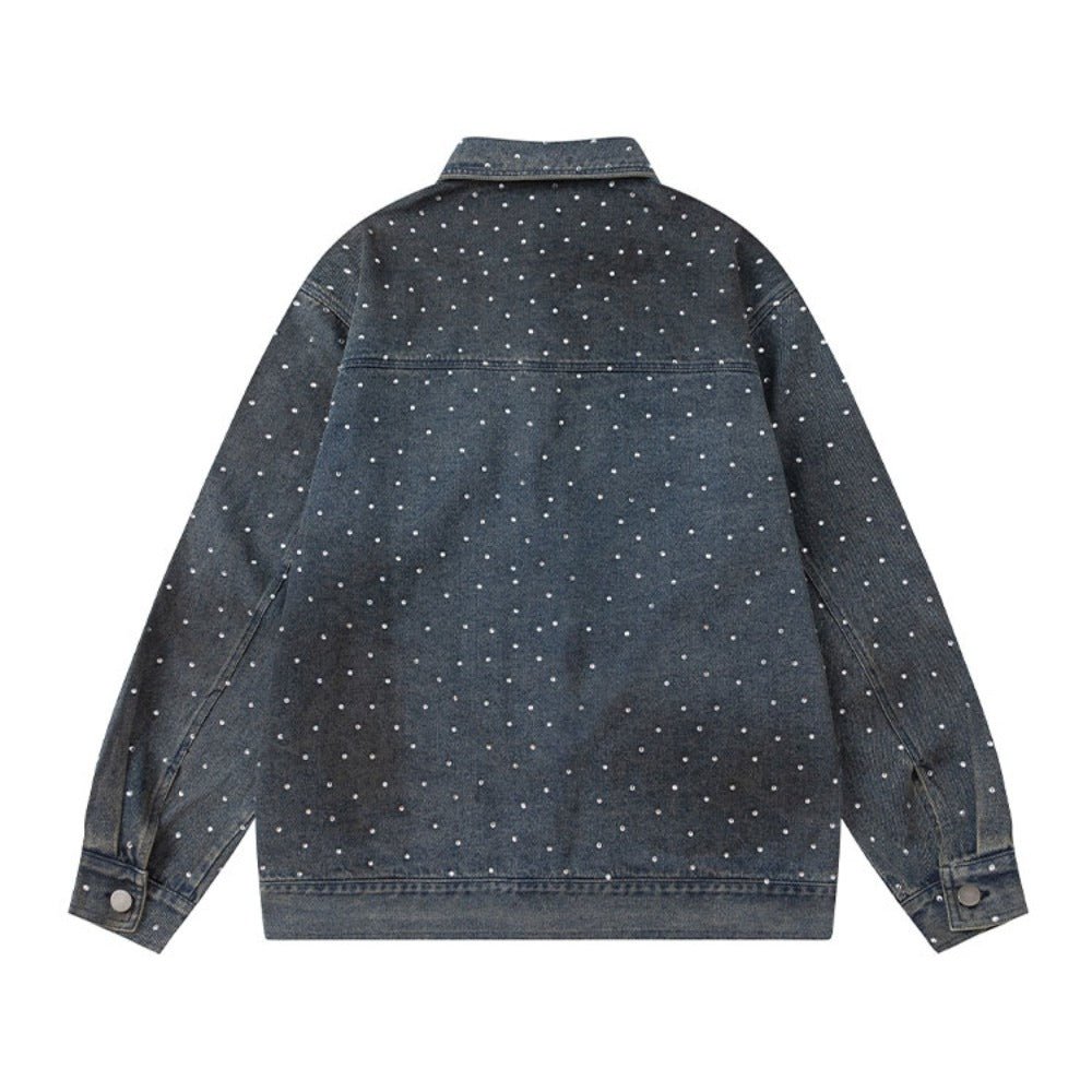 Dotty Rhinestone Denim Jacket - Thrashink