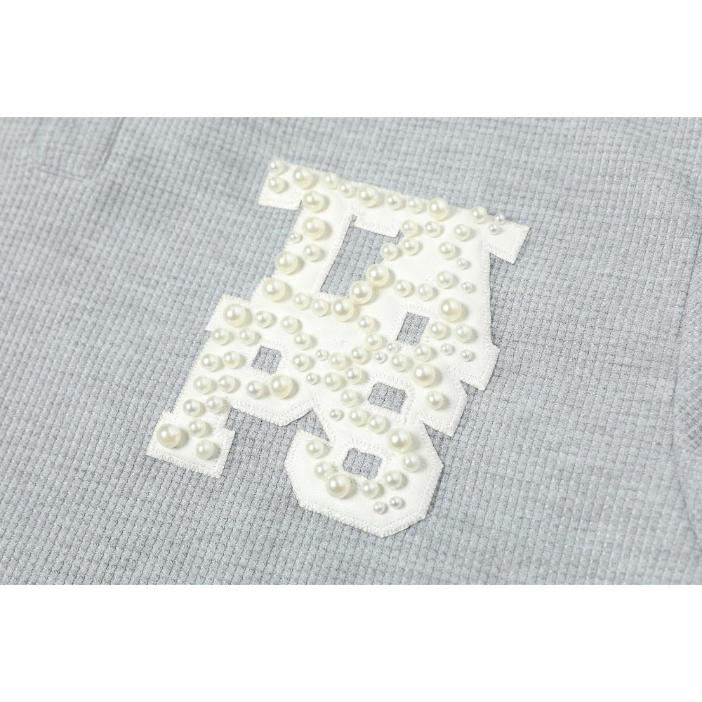 Double Collar Plaid Rhinestone Polo Shirt - Thrashink