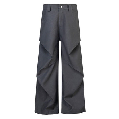 Drape Pleated Blazer Pants - Thrashink