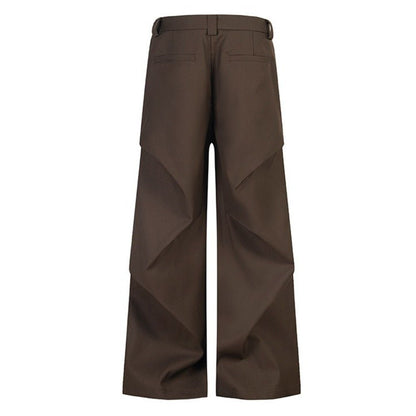 Drape Pleated Blazer Pants - Thrashink