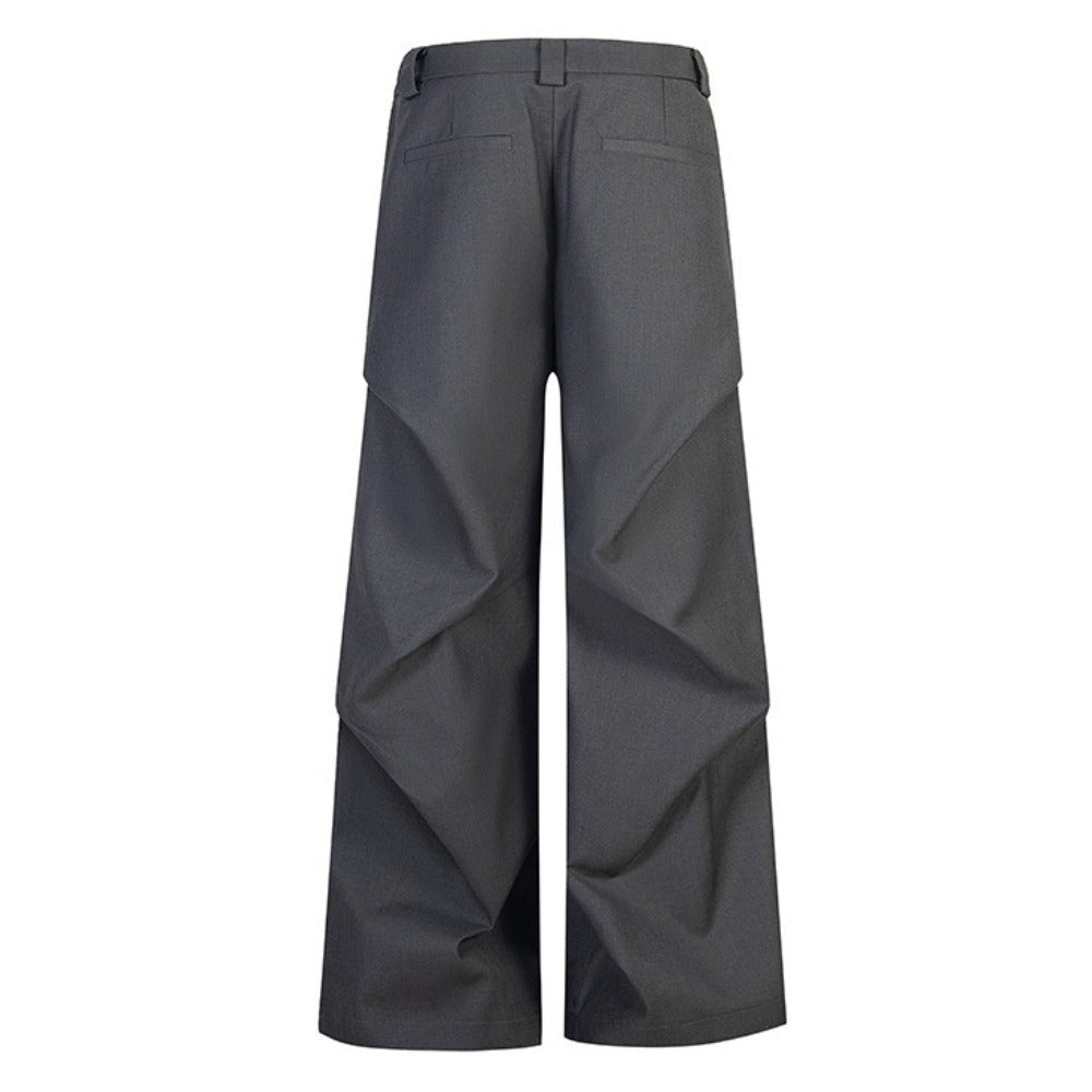 Drape Pleated Blazer Pants - Thrashink