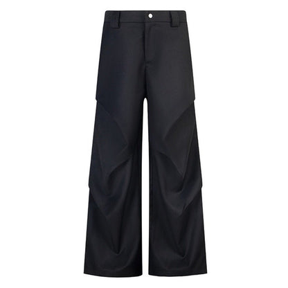 Drape Pleated Blazer Pants - Thrashink