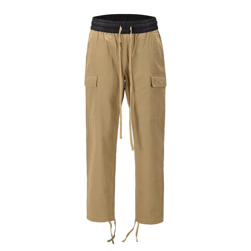 Drawstring Loose Daddy Cargo Pants - Thrashink