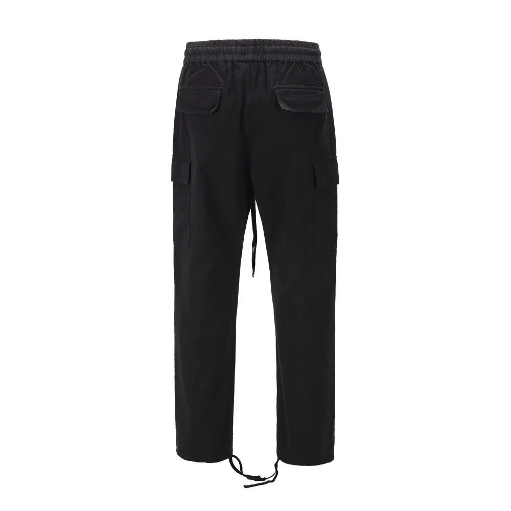 Drawstring Loose Daddy Cargo Pants - Thrashink