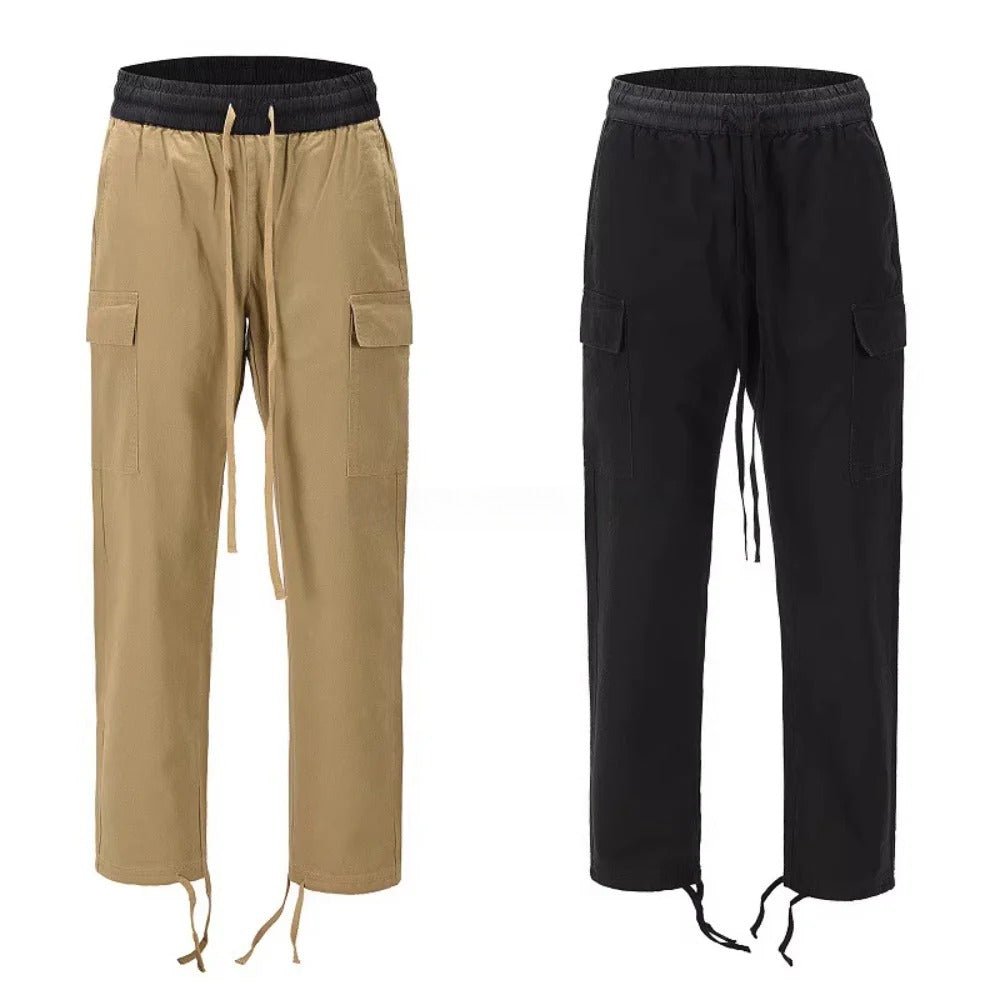 Drawstring Loose Daddy Cargo Pants - Thrashink