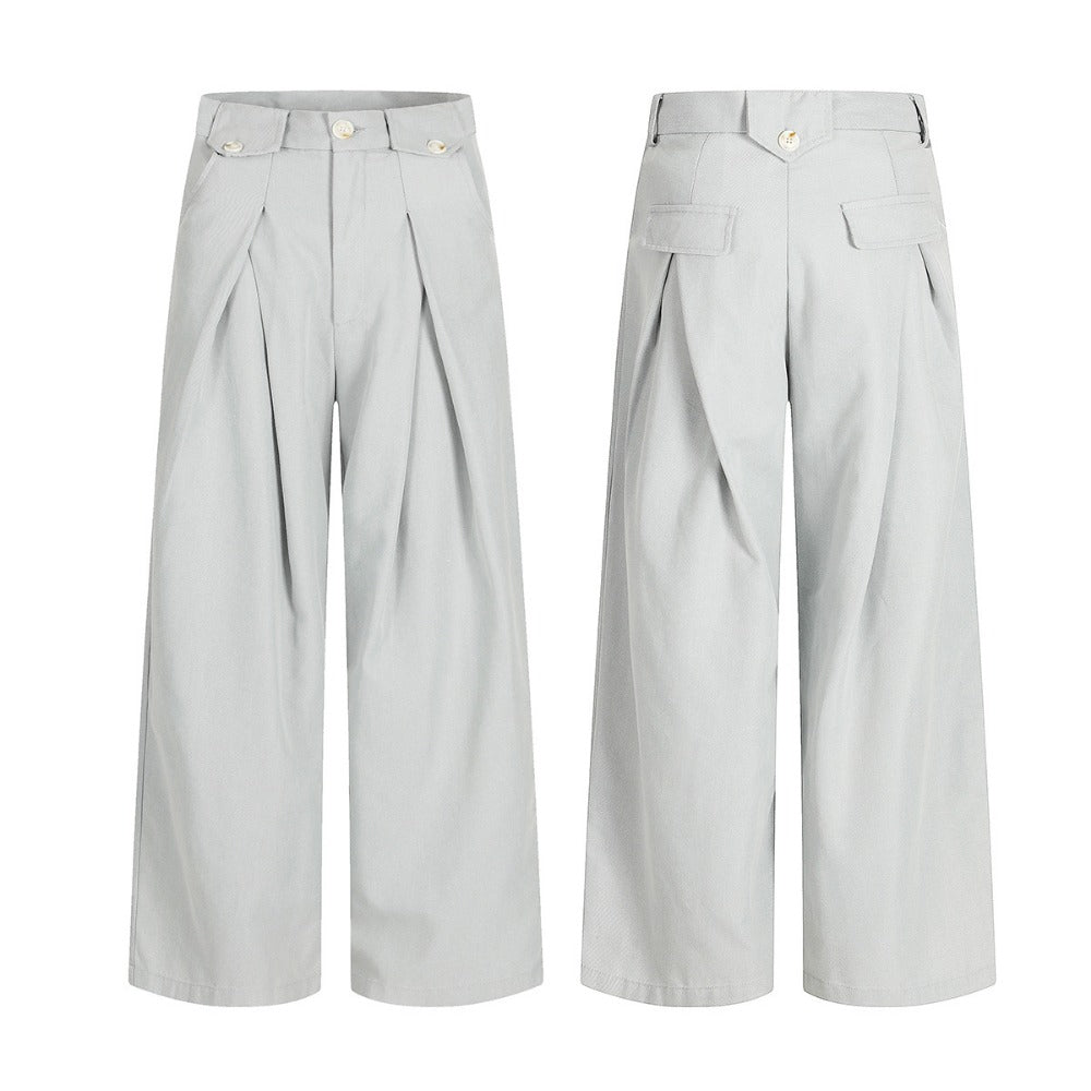 Drooping Style Pleated Suit Pants - Thrashink