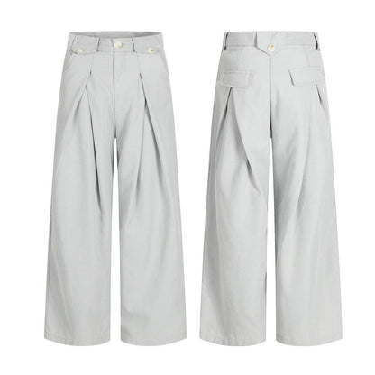 Drooping Style Pleated Suit Pants - Thrashink