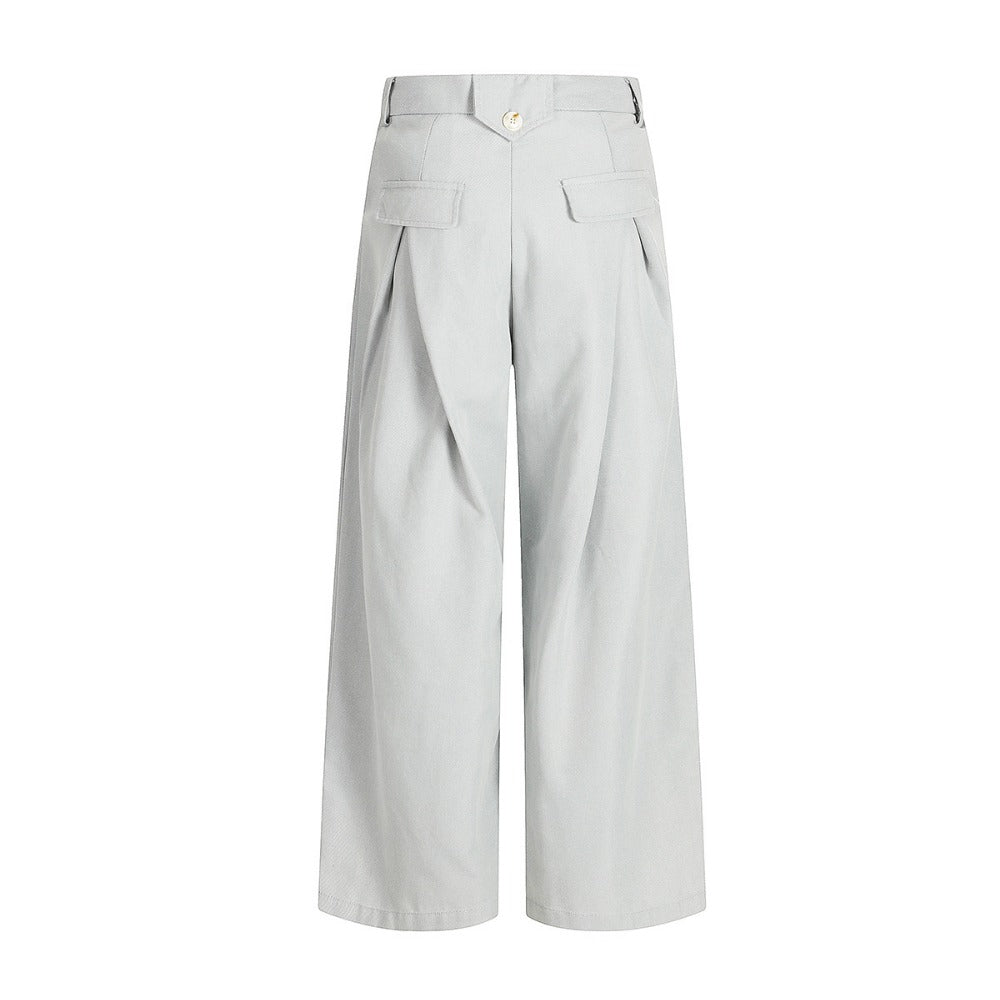 Drooping Style Pleated Suit Pants - Thrashink