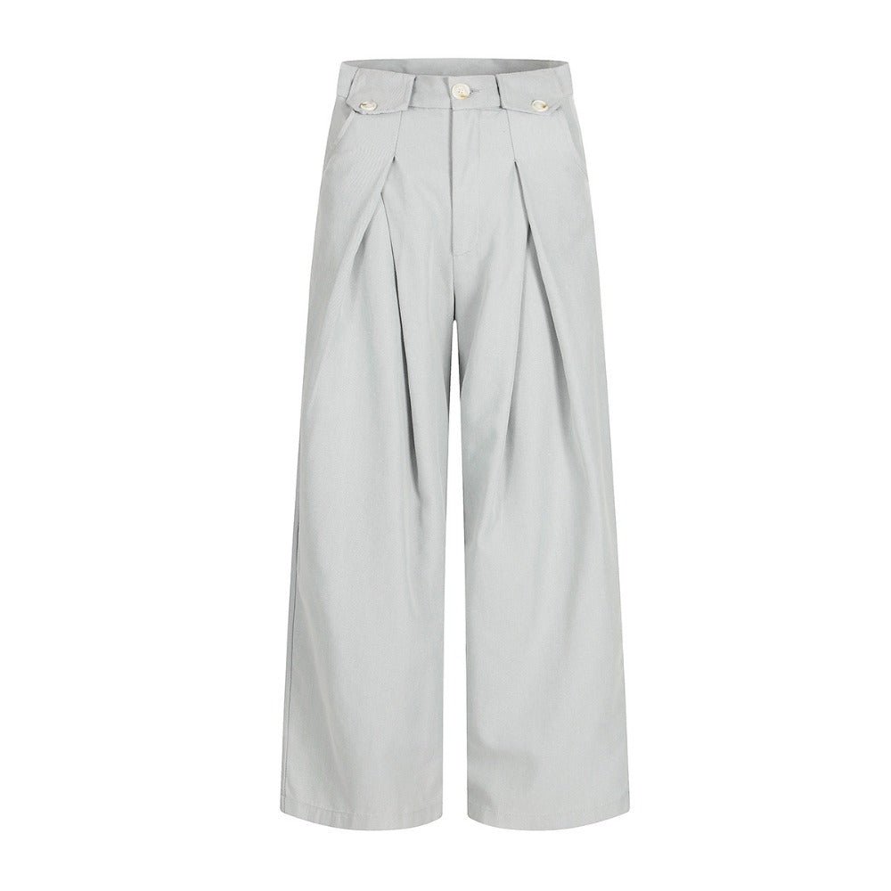 Drooping Style Pleated Suit Pants - Thrashink