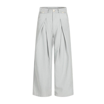 Drooping Style Pleated Suit Pants - Thrashink