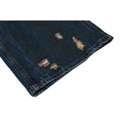 Edgy Ripped Wide - Leg Jeans - Thrashink