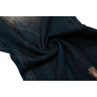 Edgy Ripped Wide - Leg Jeans - Thrashink