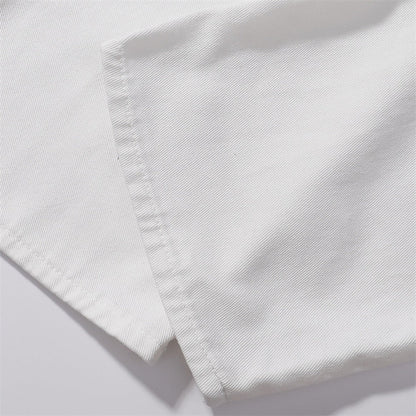 Embroidered White Wide - Leg Jeans - Thrashink