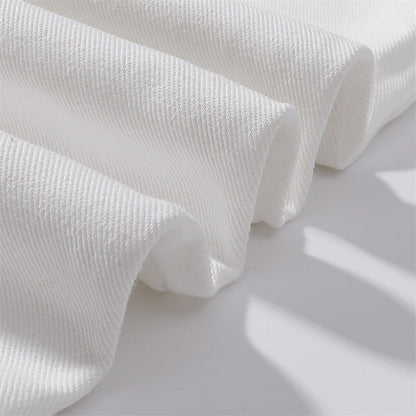 Embroidered White Wide - Leg Jeans - Thrashink