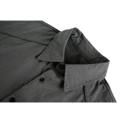 Fake Two - piece Denim Patchwork Shirt - Thrashink