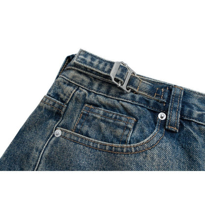 Fake Two - piece Distressed Camouflage Cargo Pants - Thrashink