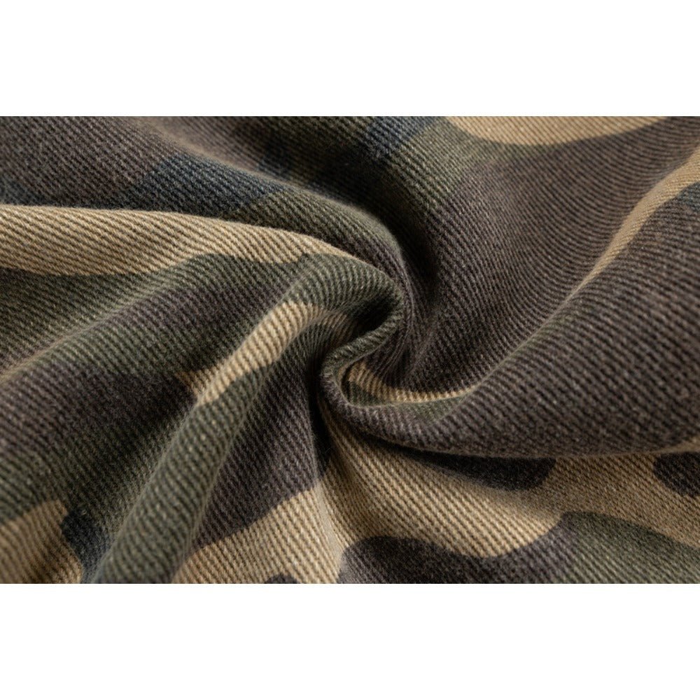 Fake Two - piece Distressed Camouflage Cargo Pants - Thrashink