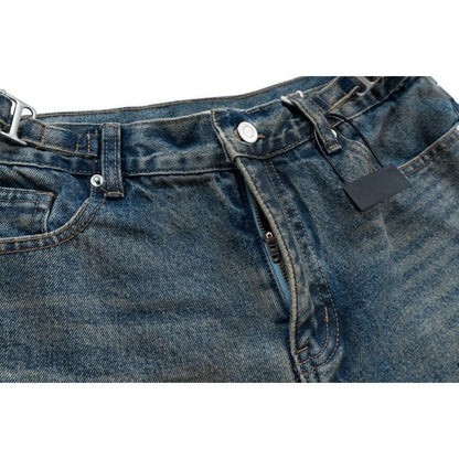 Fake Two - piece Distressed Camouflage Cargo Pants - Thrashink