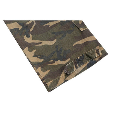 Fake Two - piece Distressed Camouflage Cargo Pants - Thrashink