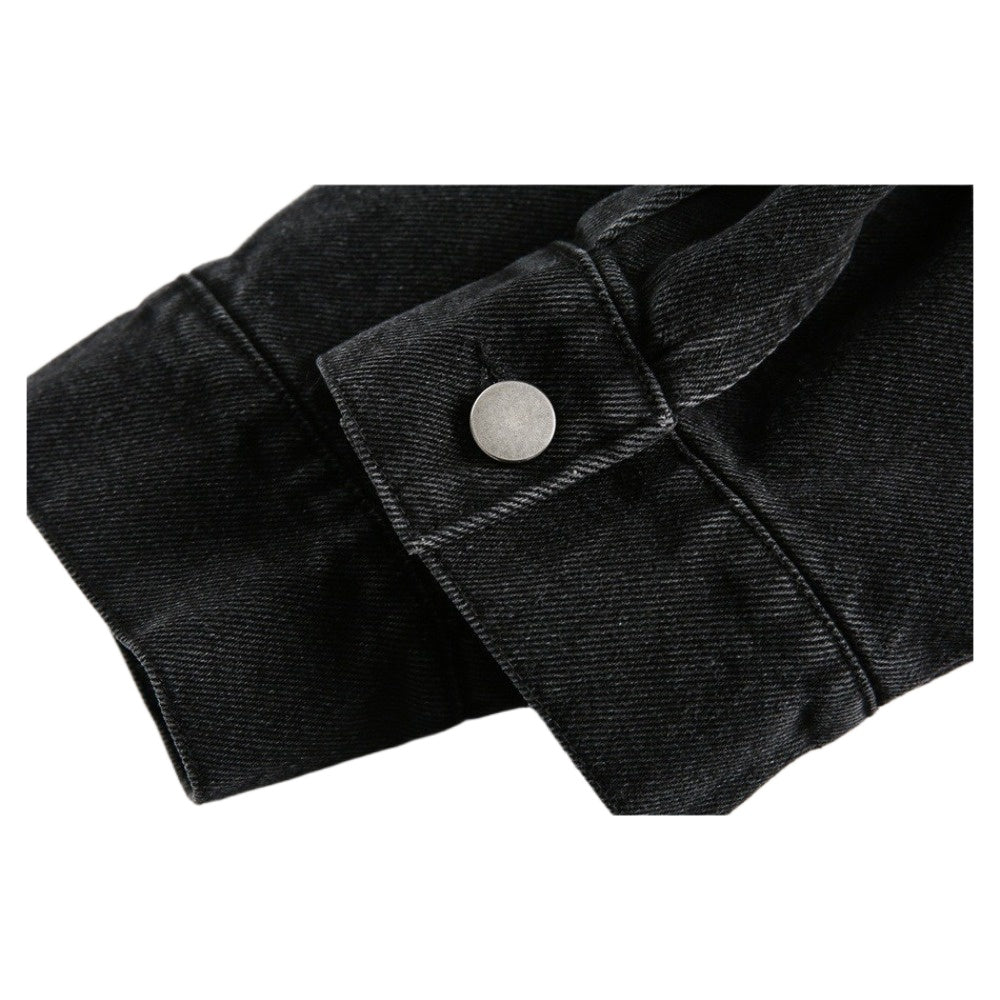 Fake Two - piece Vintage Washed Denim Jacket - Thrashink
