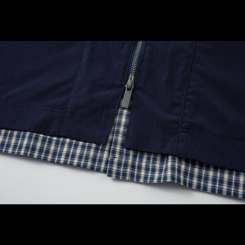 Fake Two Piece Zipper Short Sleeve Shirt - Thrashink