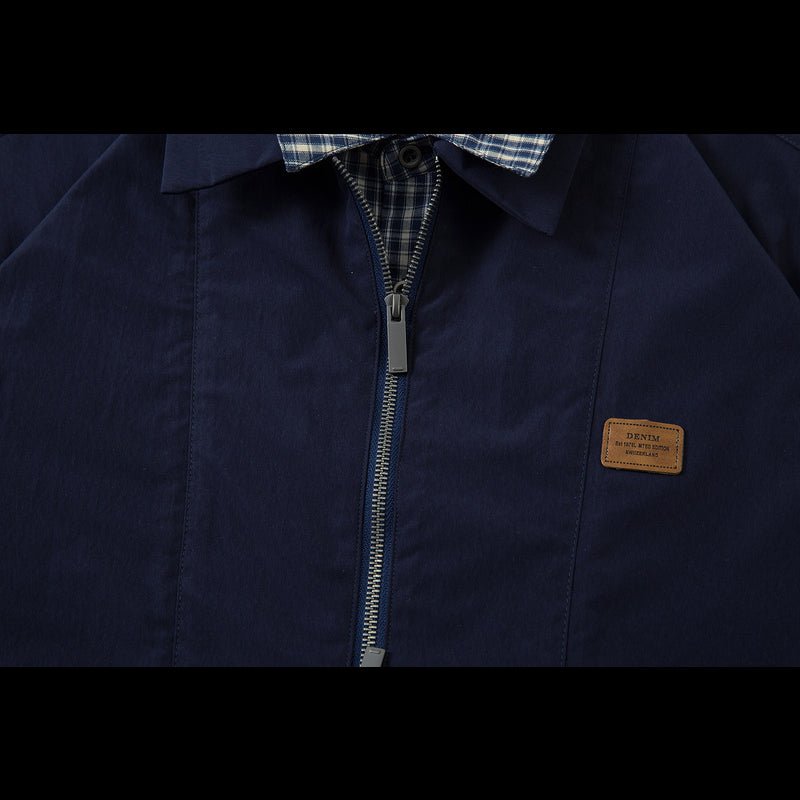 Fake Two Piece Zipper Short Sleeve Shirt - Thrashink