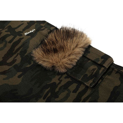 Faux Fur Accented Camouflage Cargo Pants - Thrashink