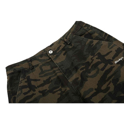 Faux Fur Accented Camouflage Cargo Pants - Thrashink